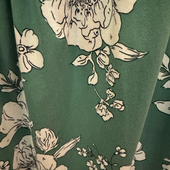 Kiyonna Maya Maxi Dress - Green & White Floral Print. Soft and Stretchy. Size 4X - Picture 14 of 15